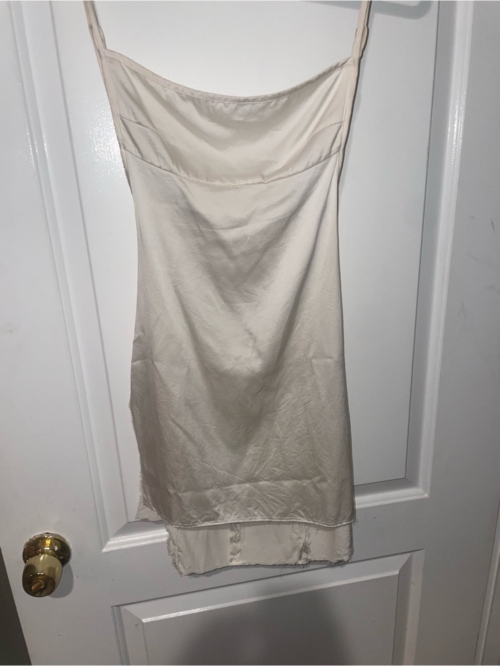 New! ARE YOU AM I Missi Satin Slip Mini Dress Off White 🤍 XS - Picture 6 of 11